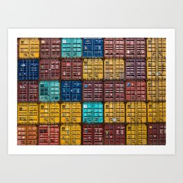 Shipping Containers Art Print | Containers, Colorful, Shipping, Grid, Color, Blue, Photo, Ocd, Teal, Tetris 