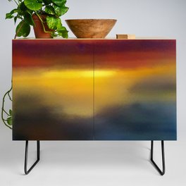 Cool Warm Moody Sunset Modern Abstract Credenza