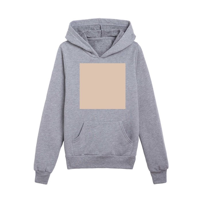 Pastel Apricot Orange Solid Color Pairs Pantone Peach Puree 12-1011 TCX Kids Pullover Hoodie