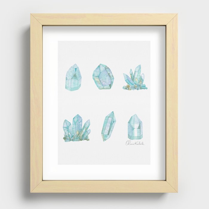 Crystals - Turquoise Recessed Framed Print
