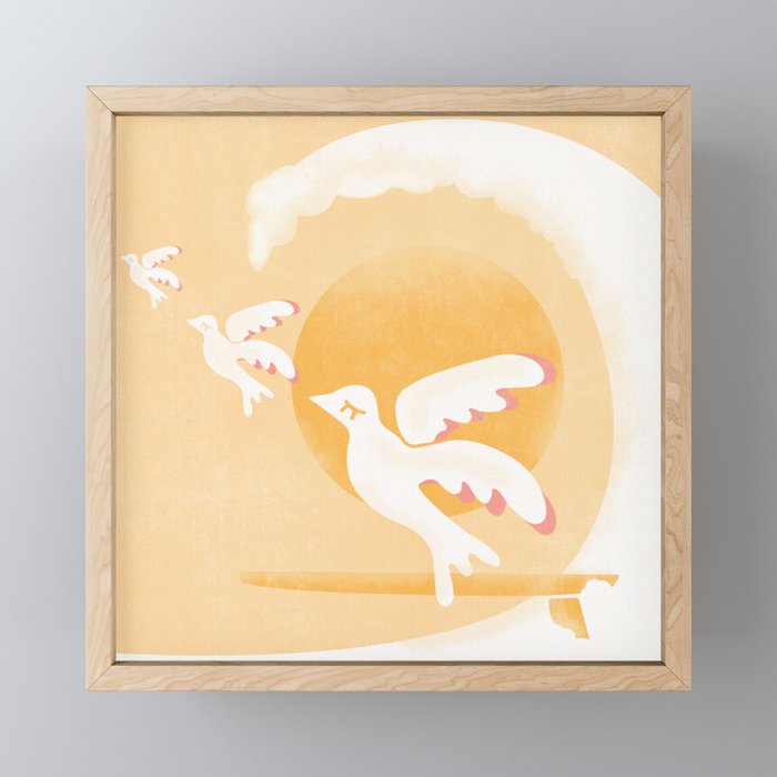 Surf Bird Framed Mini Art Print