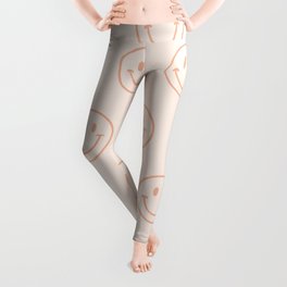 Beige/Peach Smiley Pattern Leggings