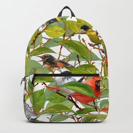 Spring Backyard Birdsong | White Backpack