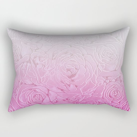 roses and pink gradient Rectangular Pillow