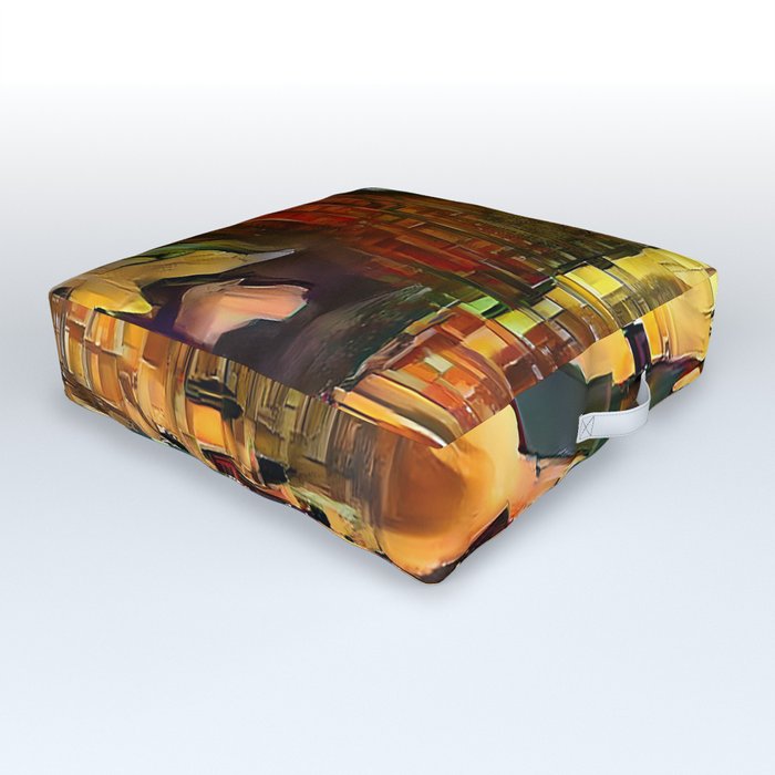 An imaginary world in the clouds - Abstract artistic illustration design Outdoor Floor Cushion