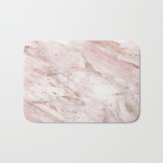 Pink marble - rose gold accents Bath Mat
