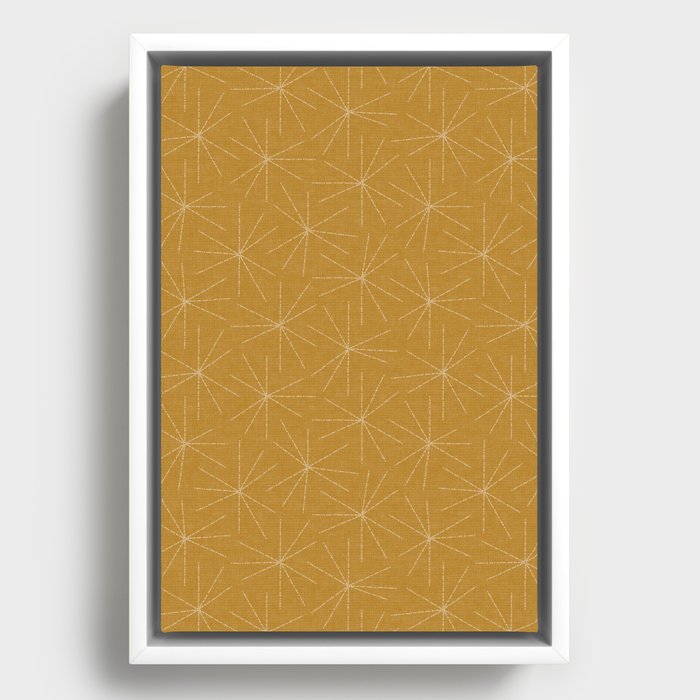 starburst woven - gold Framed Canvas