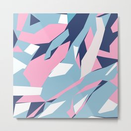Hastings Zoom Pink Metal Print | Blue, Abstract, Geometric, Sky Blue, Abstraction, Pink, Painting, Pop Art, White, Electric 