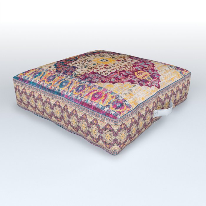Boho Oriental Traditional Floral Moroccan Style Outdoor Floor Cushion