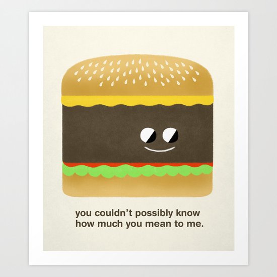 Cheesy Burger Art Print
