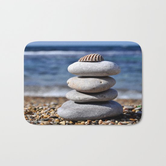 pyramid of stones Bath Mat