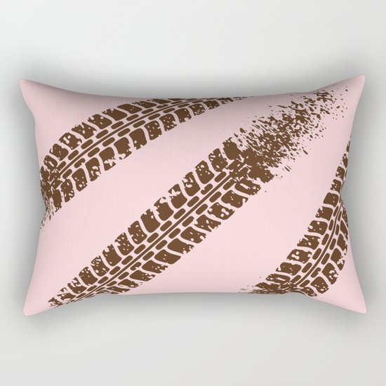Mountain bike tyre marks Rectangular Pillow
