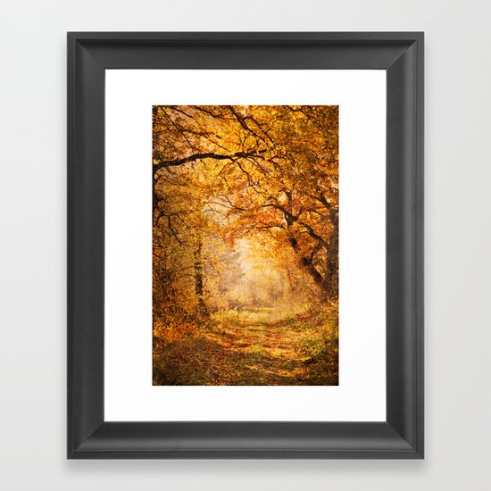 autumnal walk Framed Art Print