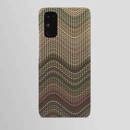 Brown Tones Wavy Lines Pattern Android Case