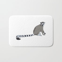 Ring Tailed Lemur Bath Mat | Ringtailedlemur, Illustratedanimal, Nature, Monkey, Africa, Africananimals, Madagascaranimal, Drawing, Africananimal, Animal 