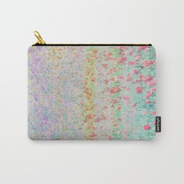 pink green lavender floral illusion perceived fabric look Carry-All Pouch