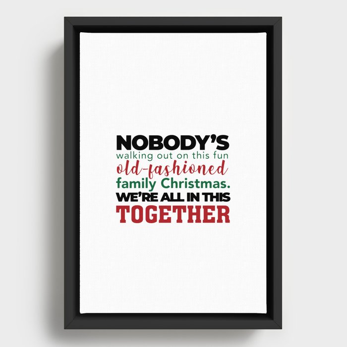 fun old fashioned family christmas Framed Canvas