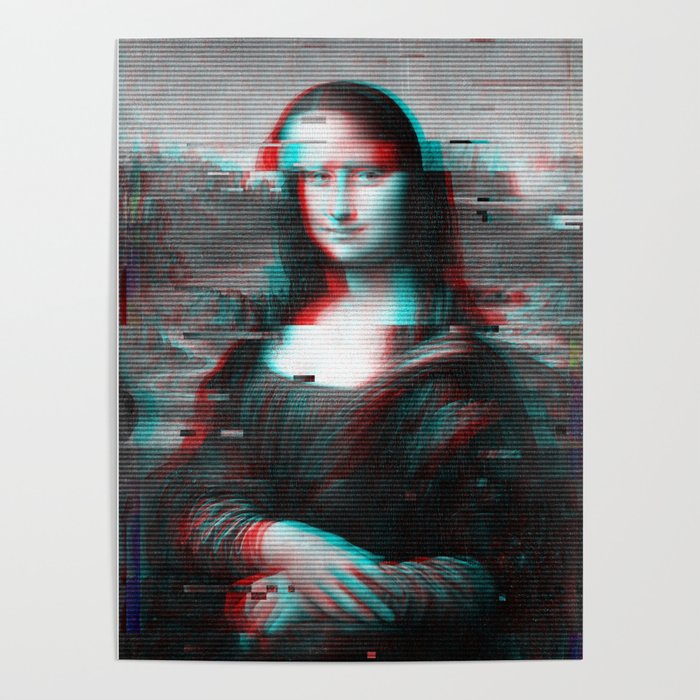 Glitch Mona Lisa Poster