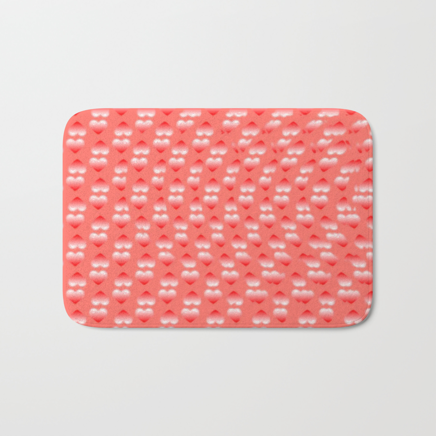 Hearts Pattern And Stereogram See The Hidden 3d Image Bath Mat