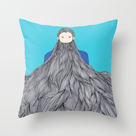 SuperBeard Throw Pillow