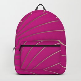 Golden Lines on Pink Gradient Background, Elegant Design Backpack