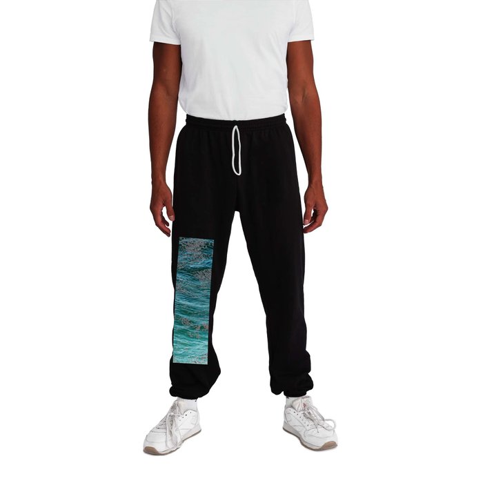 Emerald Water Surface Sea Wave Motion Texture 8 Sweatpants