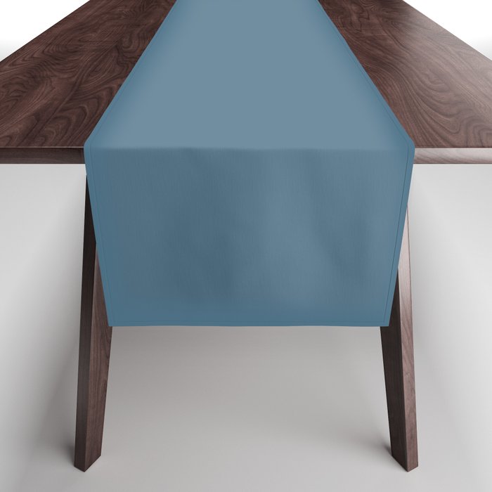 Medium Blue Solid Color 2022 Trending Hue Sherwin Williams Inky Blue SW 9149 Table Runner