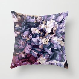 Purple Hydrangea Throw Pillow