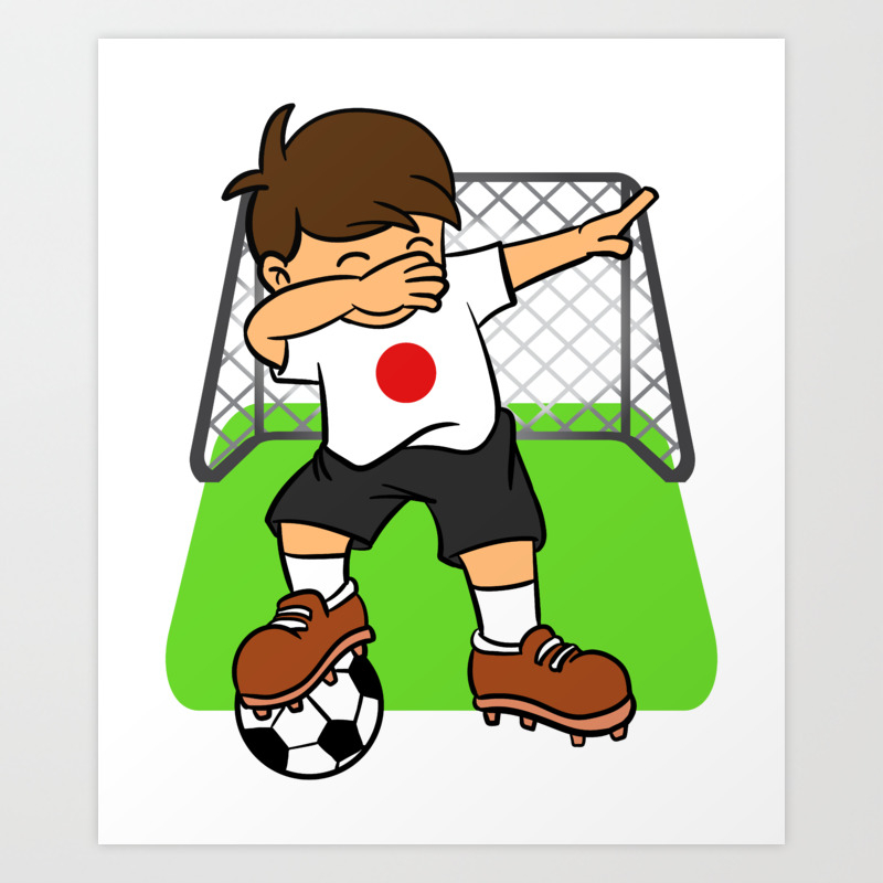 Japan Soccer Ball Dabbing Kid Japanese Football Goal Art Print by Fresh  Dressed Tees | Society6