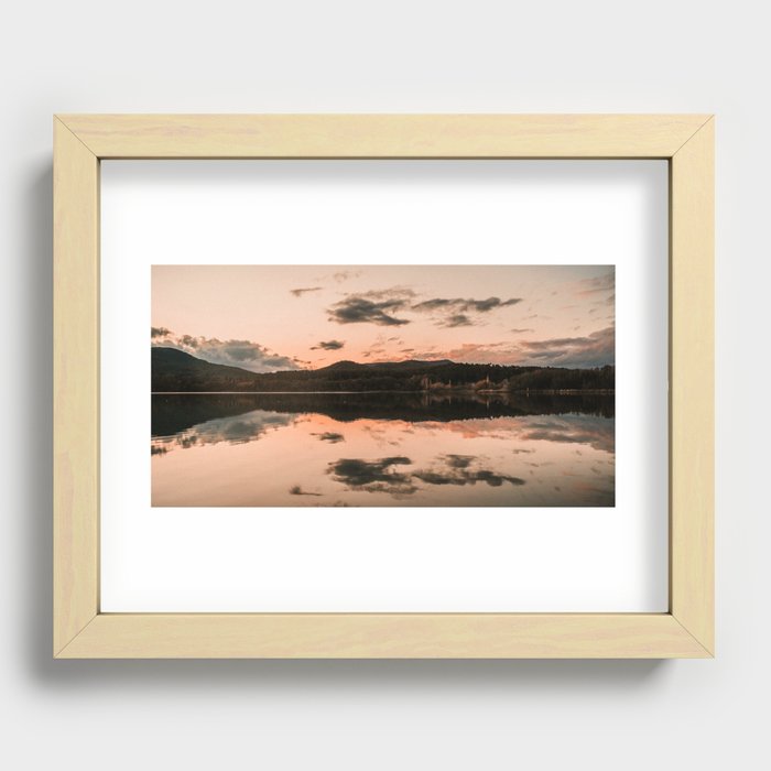Lake landscape symmetry reflections Recessed Framed Print