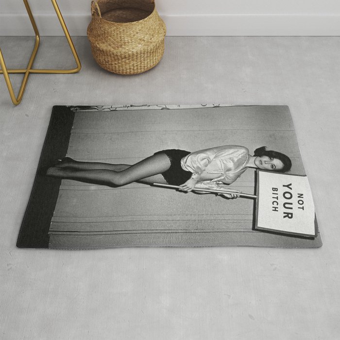 NOT YOUR BITCH, Vintage Woman Rug