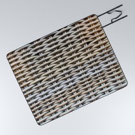 grey woven rattan basket weave Picnic Blanket