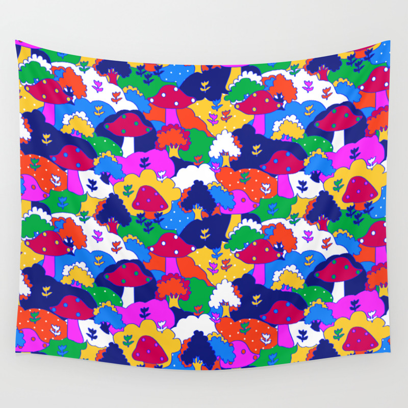 Trippy Hippie Hills Wall Tapestry By Elliottdesignfactory Society6