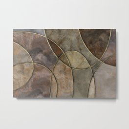 Elegant Eclectic Marble Shapes Amber Brown Metal Print | Ink, Texture, Mineral, Watercolor, Marbled, Sepia, Gemstone, Amber, Painting, Shape 