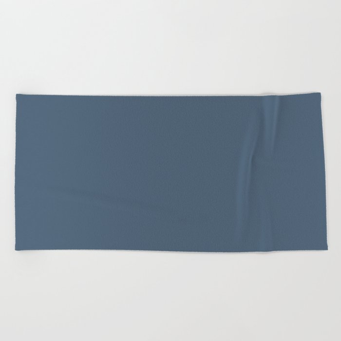 Dark Blue Gray Solid Color Pairs Pantone Blue Fusion 18-4218 TCX Shades of Blue Hues Beach Towel