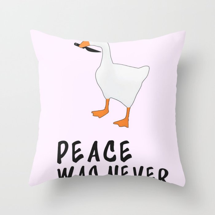 Goose game Funny Untitled Throw Pillow