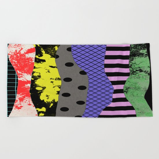 Pick A Pattern - Abstract, Textured, Stripes, Polka Dot, Grid, Paint Splatter Beach Towel
