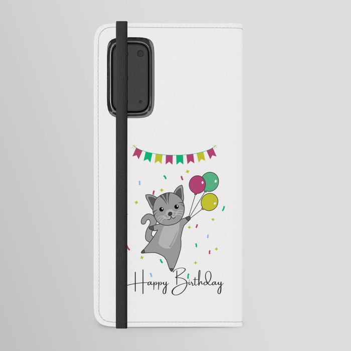 Cat Wishes Happy Birthday To You Cats Android Wallet Case