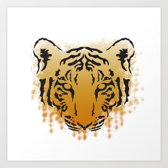 Tiger Splatter Art Print