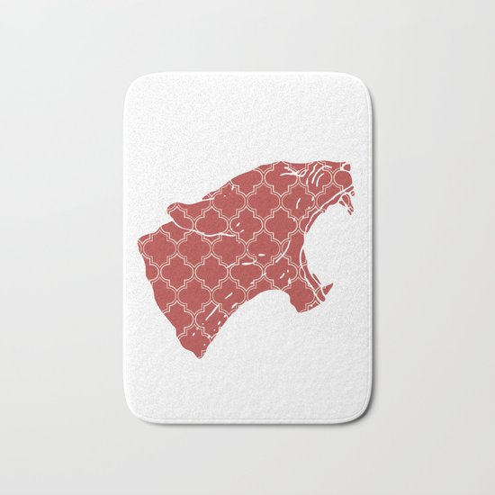 PANTHER SILHOUETTE HEAD WITH PATTERN Bath Mat