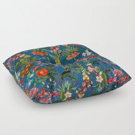 Vintage & Shabby Chic - Blue Midnight Spring Botancial Flower Garden Floor Pillow