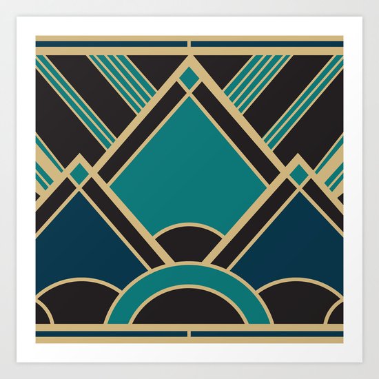 Art Deco New Tomorrow In Turquoise Art Print