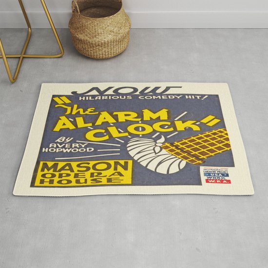 Vintage Poster The Alarm Clock Rug By Mosfunky