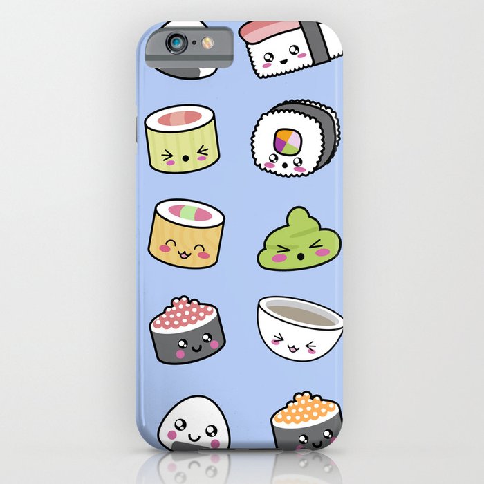 Happy kawaii sushi pattern iPhone Case