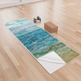 Ocean View Yoga Towel | Beach, Waves, Nature, Painting, Alcoholinkprint, Bythesea, Fineart, Abstract, Vacation, Ink 