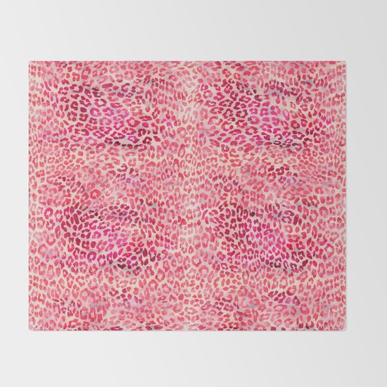Pink Leopard Print Throw Blanket By Aloke Design Society6