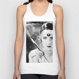 1920's Evelyn Brent Jazz Age Flapper smoking cigarette Hollywood glamour black and white photograph - photography - photographs Tank Top