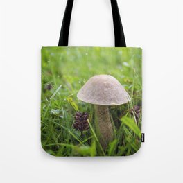 Mushroom in the Morning Dew by Althéa Photo Tote Bag