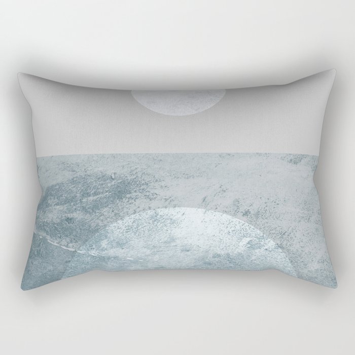 Abstraction_MOONLIGHT_BLUE_HORIZON_OCEAN_POP_ART_0328M Rectangular Pillow