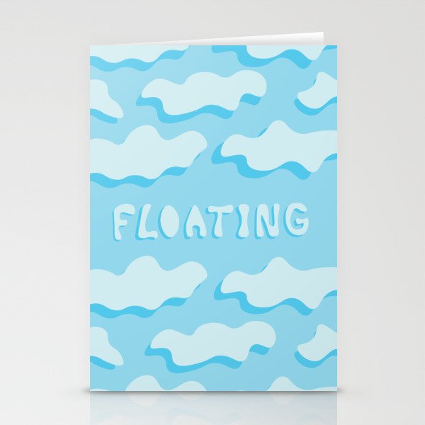 Abstract: "Floating" skies on a blue sky Stationery Cards